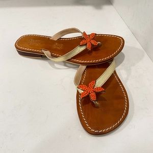 Kristens kloset leather coastal coral starfish sandals